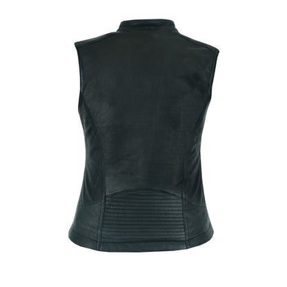 Women's Racer Collar Lamb Skin Vest