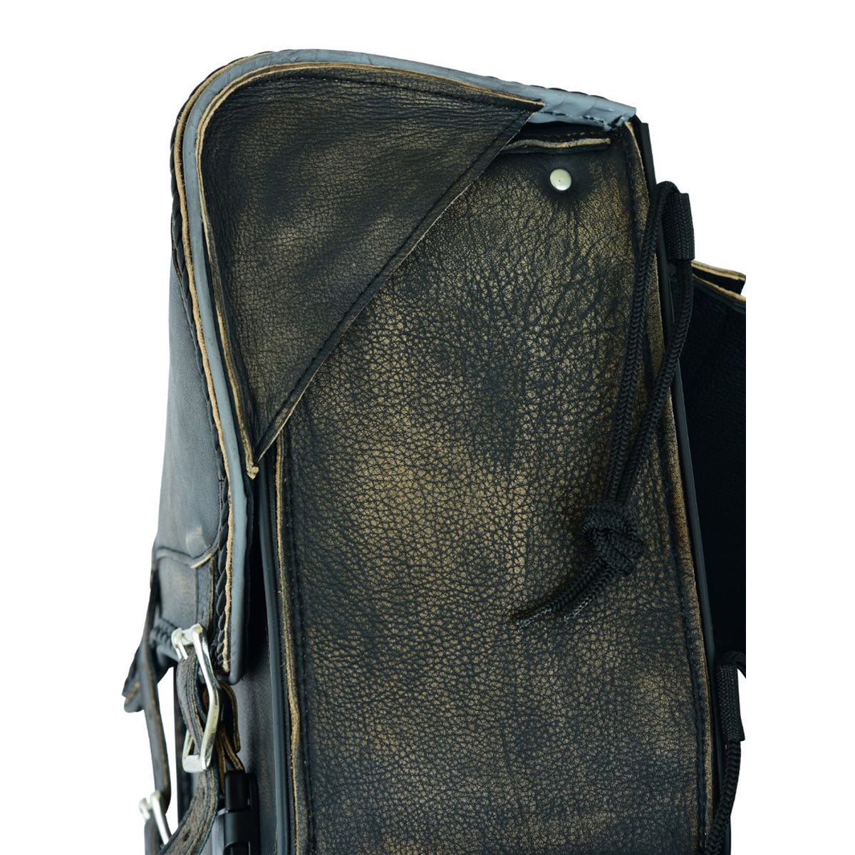 Leather Motorcycle Saddlebag No-Studs