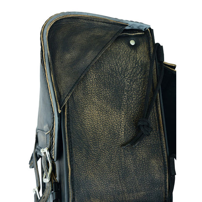 Leather Motorcycle Saddlebag No-Studs