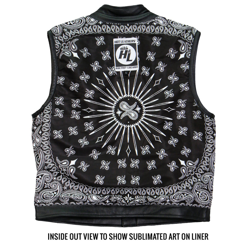 Hot Leathers Vest Paisley Black Carry Conceal