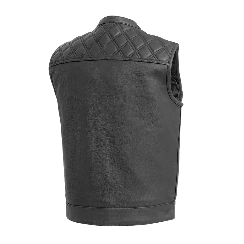 Downside Motorcycle Leather Vest - Black