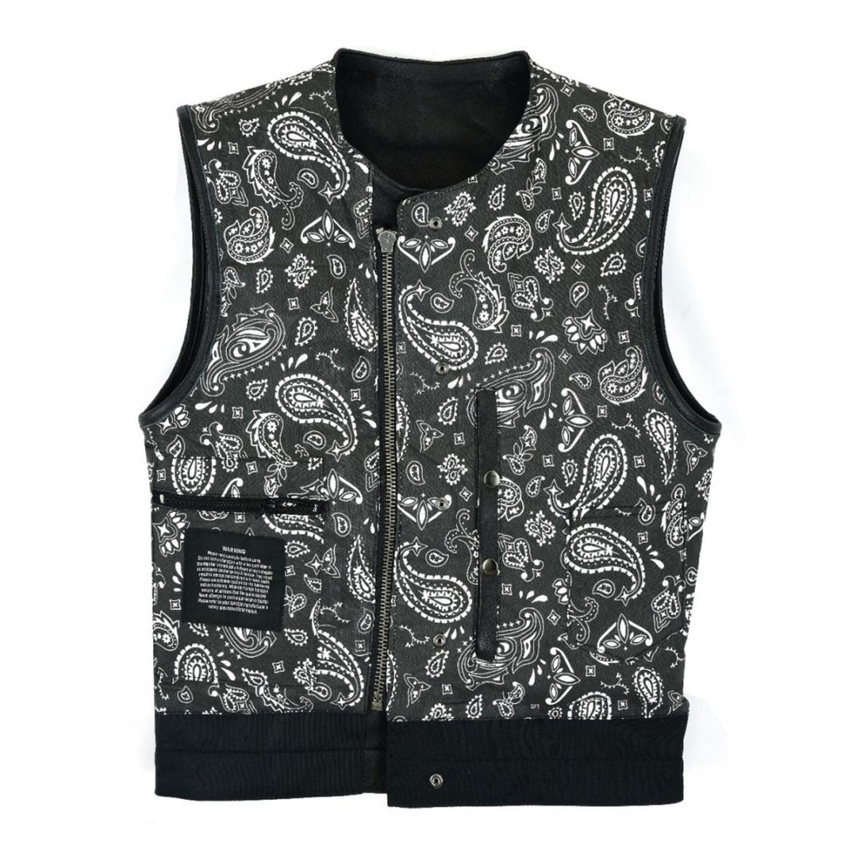 Mens Club Vest Black with Paisley Liner