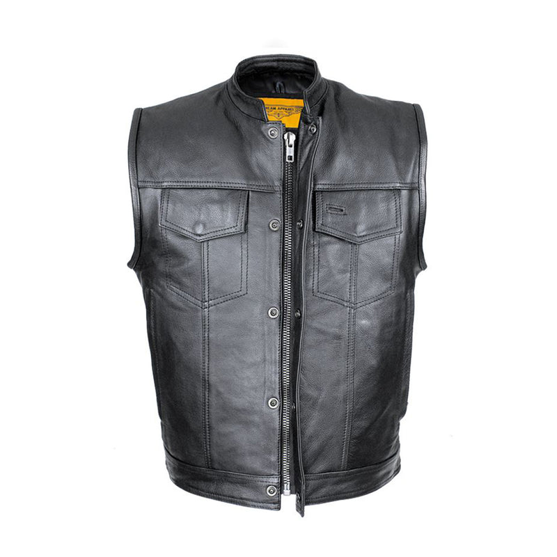 Split Cowhide Leather Motorcycle Club Vest - Defender Vest