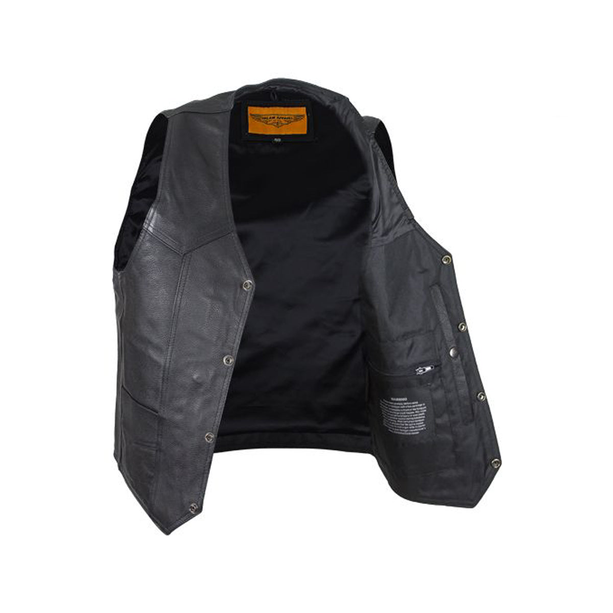 Mens Plain Black Leather Vest