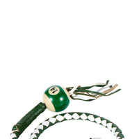 White And Green Fringed Get Back Whip W/ Pool Ball
