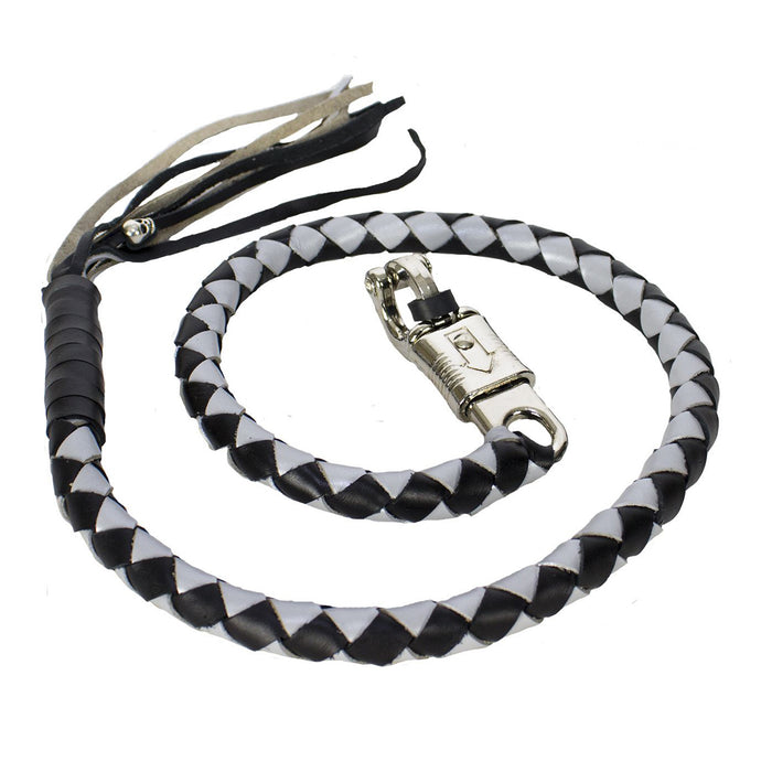 Black and Silver Hand-Braided Leather Get Back Whi