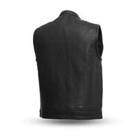Born Free Motorcycle Leather Club Vest (Black Stitch)