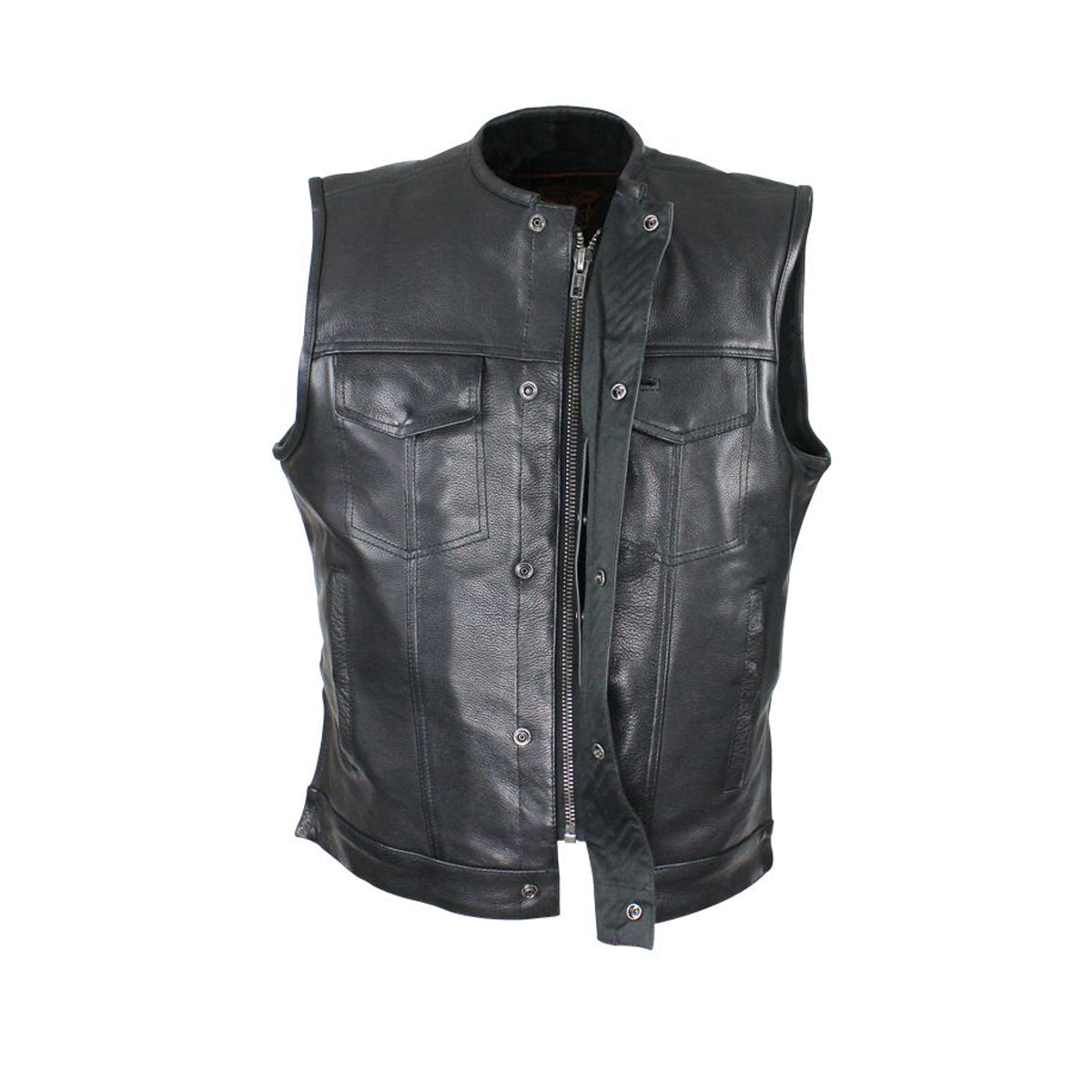 Naked Cowhide Leather Vest W/ Gun Pockets By Milwaukee Riders