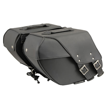 Black Medium Zip-Off PVC Slanted Throw Over Saddlebags