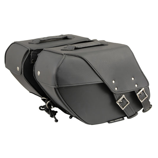Black Medium Zip-Off PVC Slanted Throw Over Saddlebags