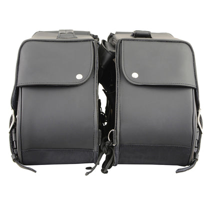 Black Large Zip-Off PVC Slanted Throw Over Saddlebags