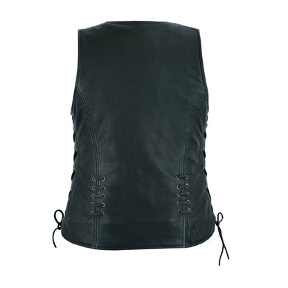 Women's Lamb Skin Vest with Side Laces