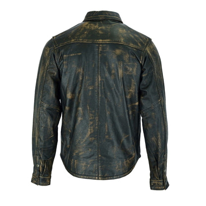 Men's Genuine Leather Shirt Naked Brown