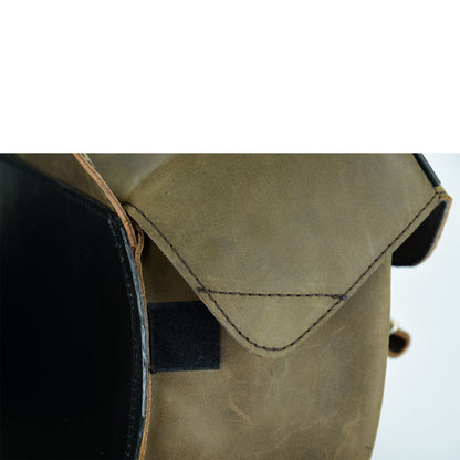 Genuine Premium Naked Brown Leather Concealed Carry Motorcycle Saddlebag