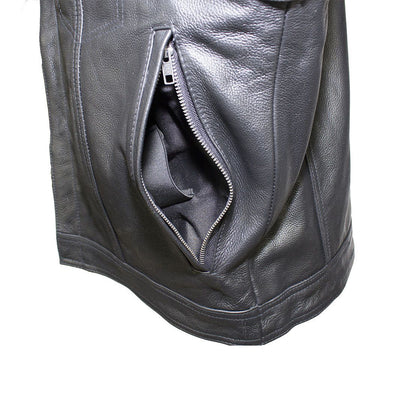 Split Cowhide Leather Motorcycle Club Vest - Defender Vest