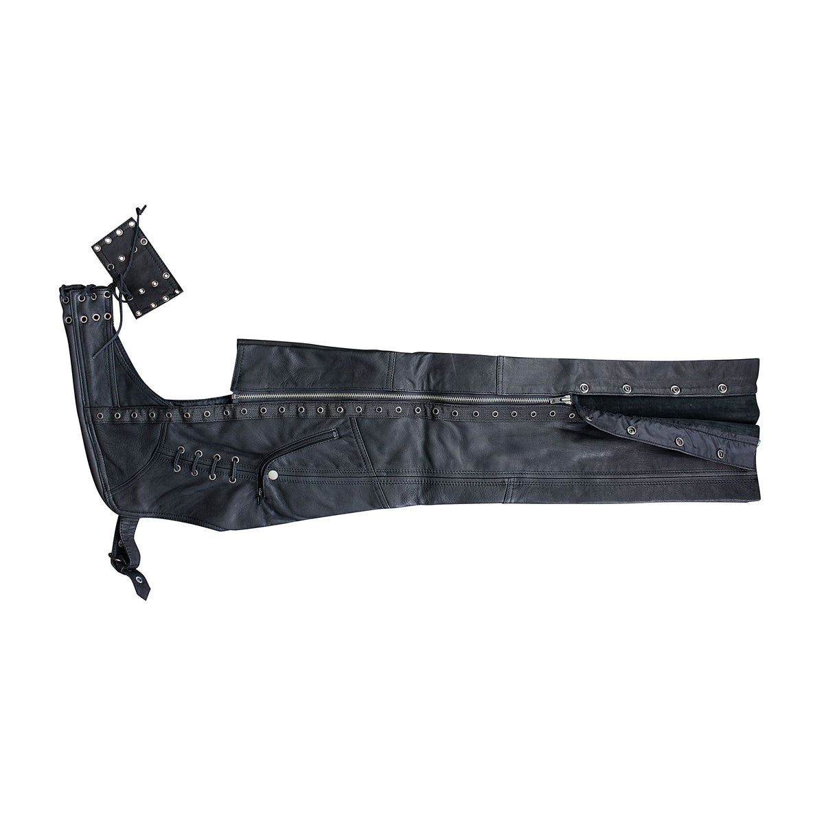Classic Chaps with Eyelets Design & Zipper Pocket