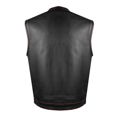 CLUB VEST USA FLAG Lining - Red Thread - Premium Cowhide Leather Heavy Duty
