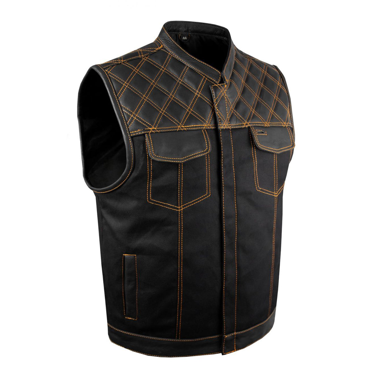 Men's Denim Snap Front Club Vest with Gun Pocket – Milwaukeee Leather
