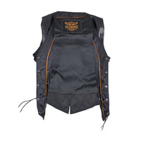 Womens Longer Motorcycle Vest With Braid By Milwaukee Riders
