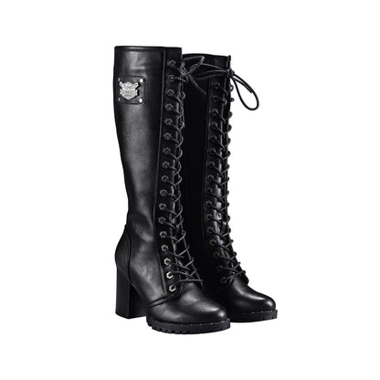 Womens Knee High Laced Boots By Milwaukee Riders