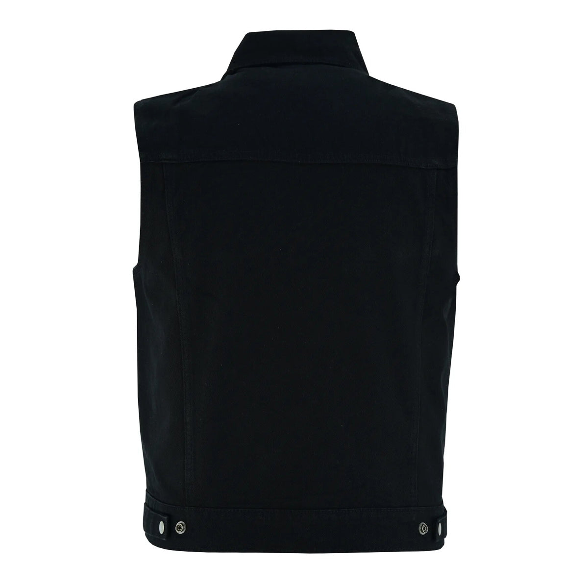 Men's Black Denim Vest with Collar – Bikers Gear Online