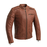 Crusader - Men's Motorcycle Leather Jacket (Whiskey)
