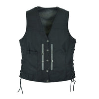 Women Vest with Side Laces Grey Leather
