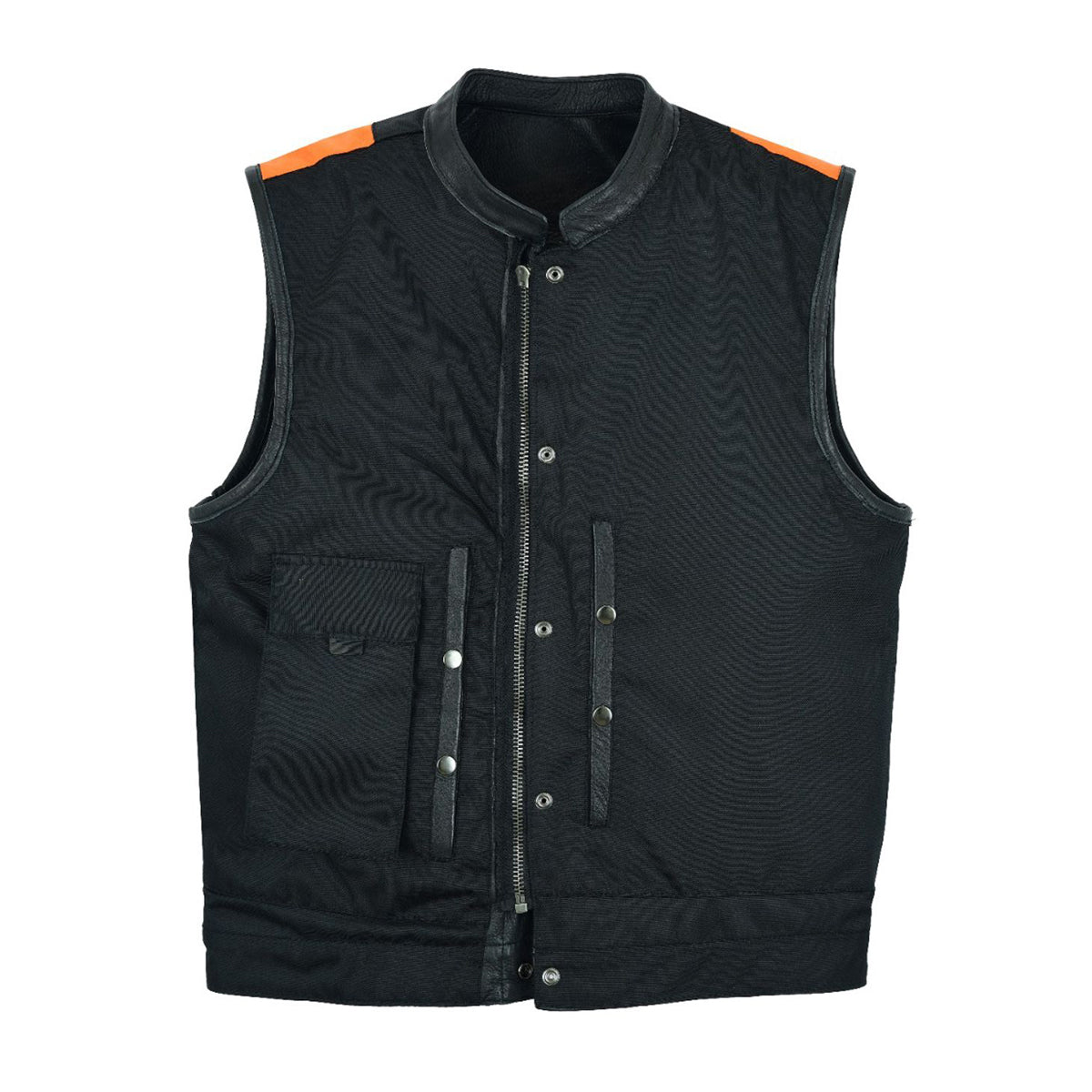 CLUB VEST® Gun Pockets, Front Zipper,Concealed Snaps,Premium Naked Cowhide Leather