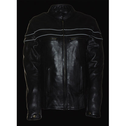 Ladies Black Sporty Scooter Crossover Leather Jacket