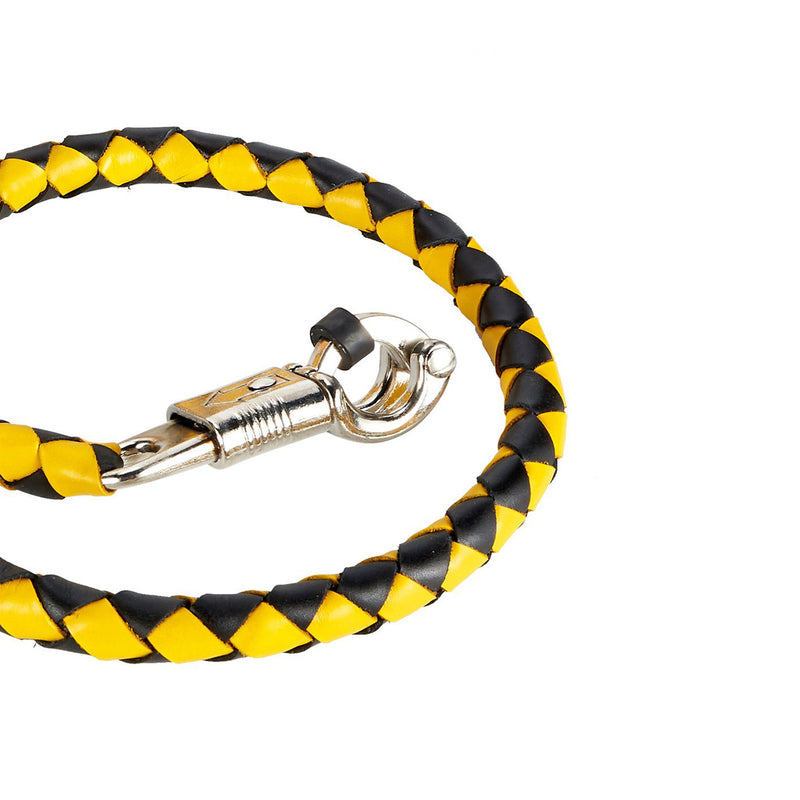 Black And Yellow Fringed Get Back Whip With White Pool Ball