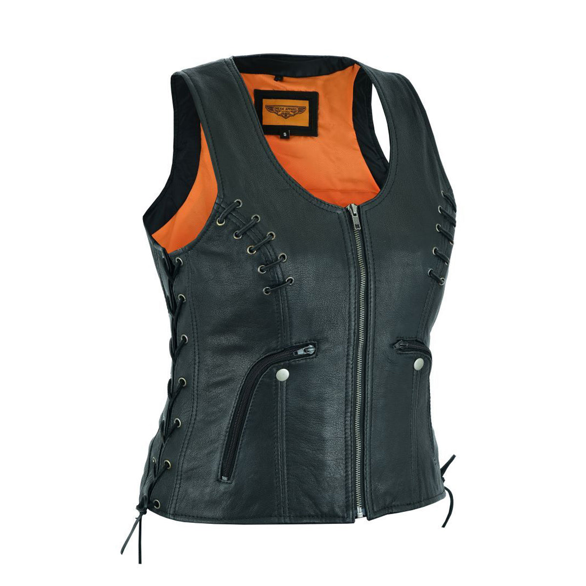 Women's Lamb Skin Vest with Side Laces