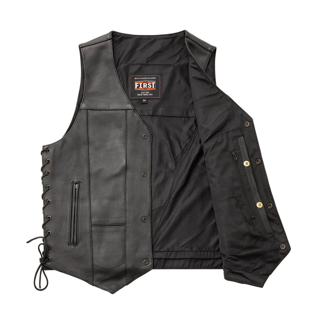 Top Biller Mens Motorcycle Western Style Leather Vest