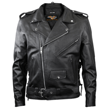 SILVER EAGLE EMBOSSED CLASSIC BIKER JACKET
