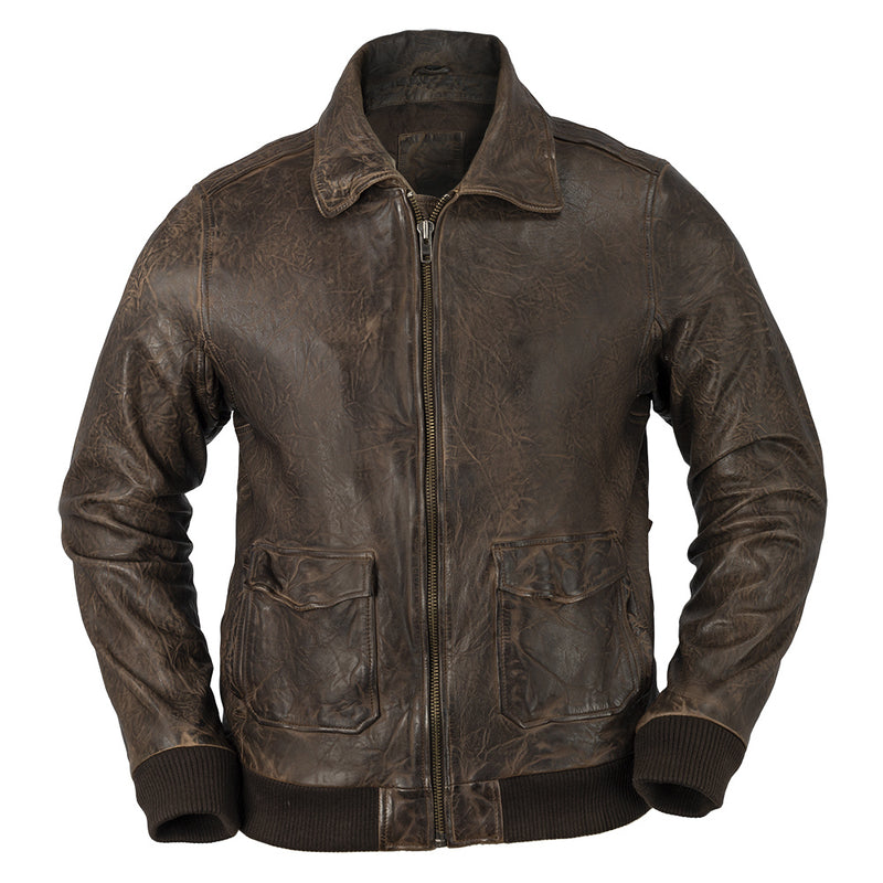 DUKE - MEN'S BOMBER LEATHER JACKET