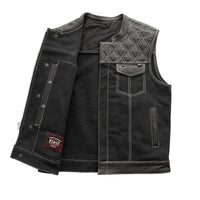 Hunt Club - Men's Motorcycle Leather & Canvas Vest