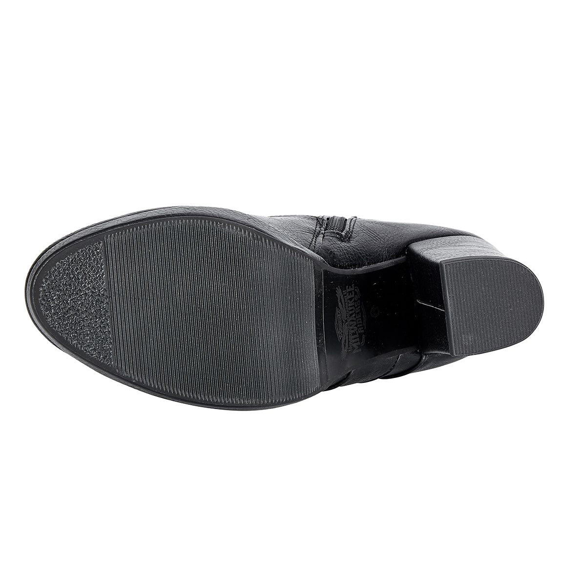 Womens Leather Zippered Chunky Heel Boots By Milwaukee Riders