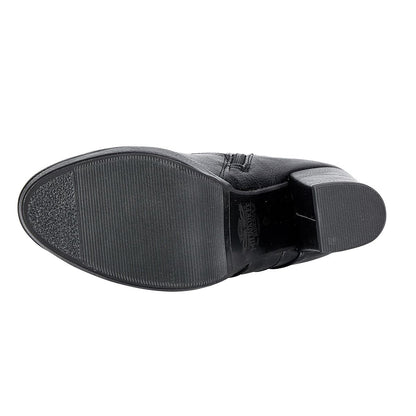 Womens Leather Zippered Chunky Heel Boots By Milwaukee Riders