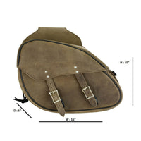 Genuine Premium Naked Brown Leather Concealed Carry Motorcycle Saddlebag
