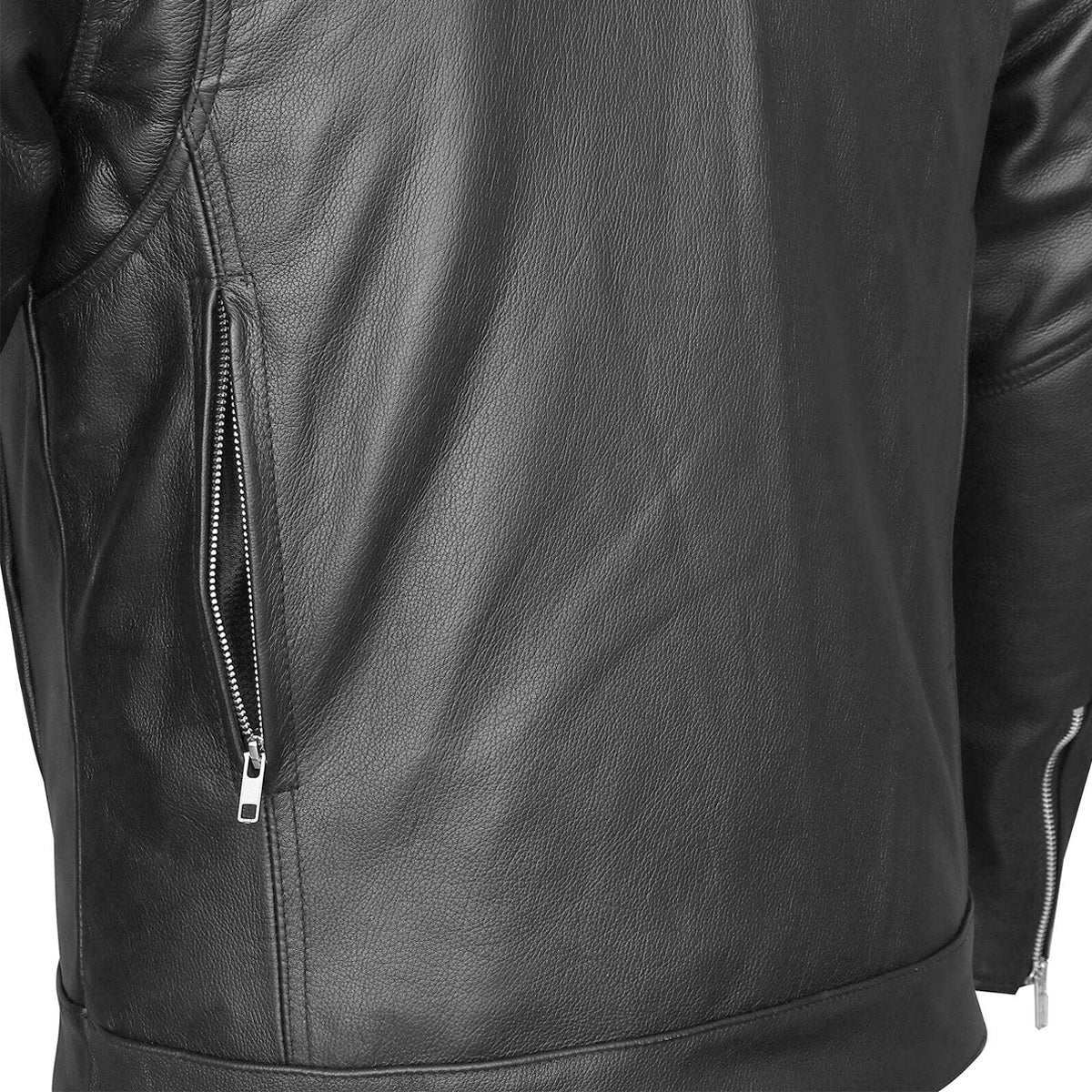 Vance Leathers' Men's Top Performer Motorcycle Leather Jacket with Double Conceal Carry Pockets