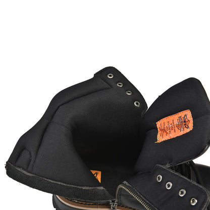 Men's Leather Motorcycle Boots Zipper And Lace-Up By Milwaukee Riders