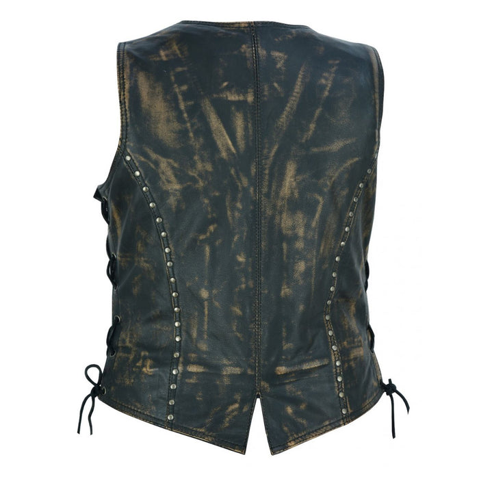 Women's Brown Studded Vest