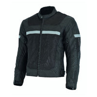 Mens Motorcycle Perforated Textile Reflective Mesh Riding Jacket