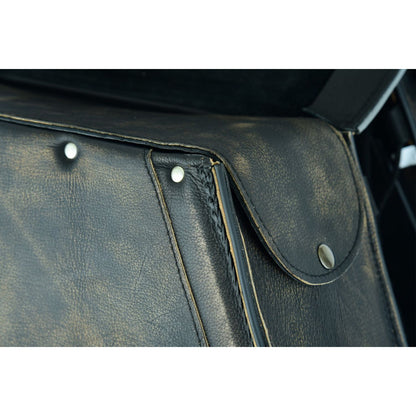 Leather Motorcycle Saddlebag No-Studs