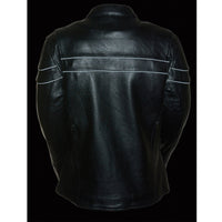 Ladies Black Sporty Scooter Crossover Leather Jacket