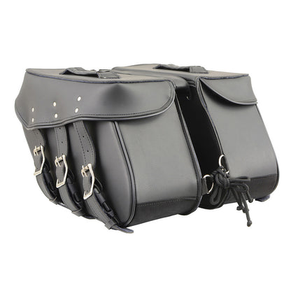 Black PVC Zip Off Medium Motorcycle Saddlebag