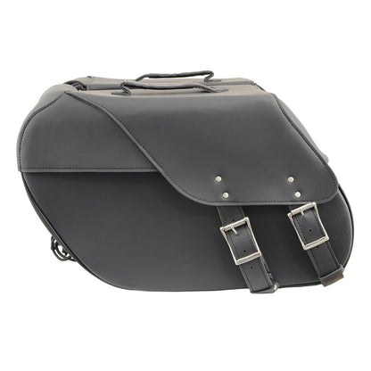 Black Large Zip-Off PVC Slanted Throw Over Saddlebags