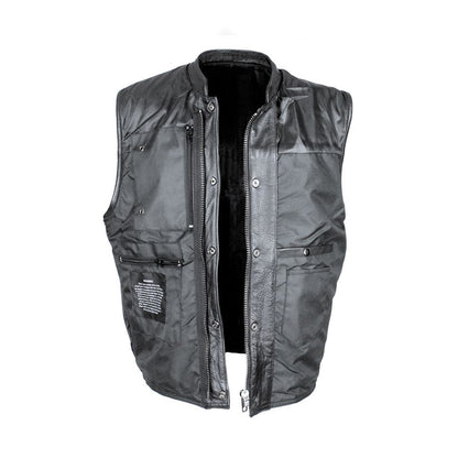Split Cowhide Leather Motorcycle Club Vest - Defender Vest