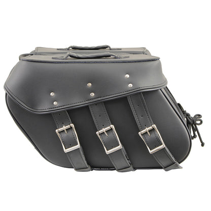 Black PVC Zip Off Medium Motorcycle Saddlebag