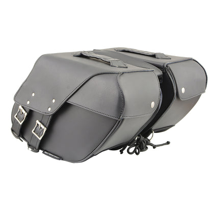 Black Medium Zip-Off PVC Slanted Throw Over Saddlebags