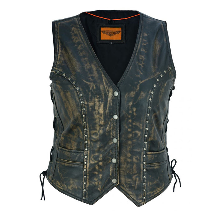 Women's Brown Studded Vest